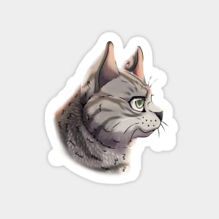 Silver Tabby British Shorthair Side Portrait Sticker